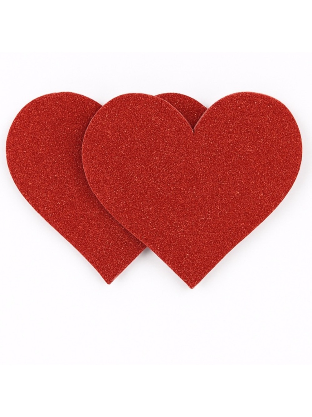 Red Glitter Heart Nipple Pasties Adhesive Festival Rave Clubwear